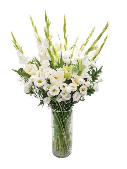 זר פרחים-רומנטיקה לבנה